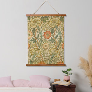William Morris Roze Roos Bloemrand Kunst Hangend Wandkleed