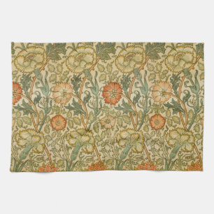 William Morris Roze Roos Bloemrand Kunst Theedoek