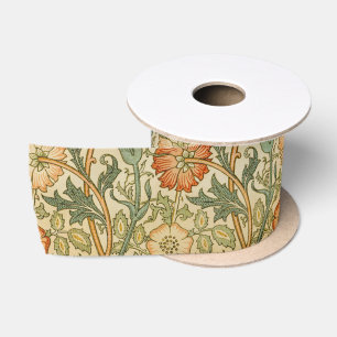 William Morris Roze Roos Rand Bloemstuk Kunst Satijnen Lint