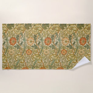 William Morris Roze Roos Rand Bloemstuk Kunst Strandlaken