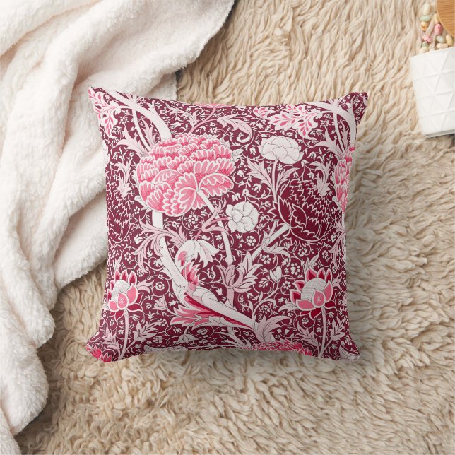 William Morris Roze Roze Goud Bloempatroon Kussen (Deken)