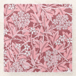 William Morris Roze Tint Vintage Bloem Glazen Onderzetter