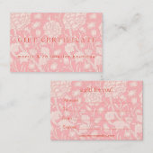William Morris - Roze Wilde Tulips Gift Certificat Visitekaartje (Voorkant / Achterkant)