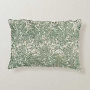 William Morris Salie Groene Tulp Patroon: Vintage Accent Kussen