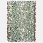 William Morris Saliegroen Tulp Patroon: Vintage Deken (Voorkant Verticaal)