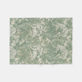 William Morris Saliegroen Tulp Patroon: Vintage Fleece Deken (Voorkant (Horizontaal))