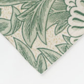 William Morris Saliegroen Tulp Patroon: Vintage Fleece Deken (Hoek)