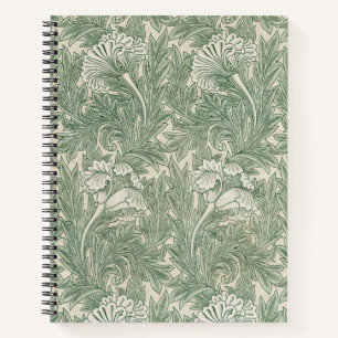 William Morris Saliegroen Tulp Patroon: Vintage Notitieboek
