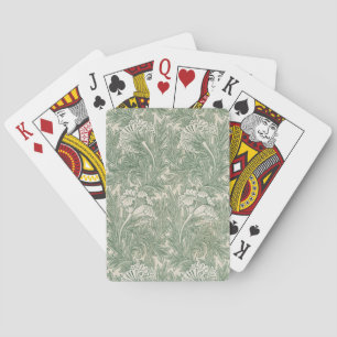 William Morris Saliegroen Tulp Patroon: Vintage Pokerkaarten