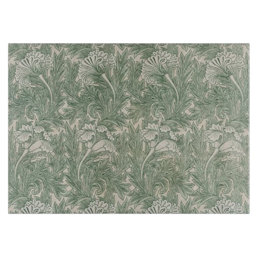 William Morris Saliegroen Tulp Patroon: Vintage Snijplank (Voorkant)