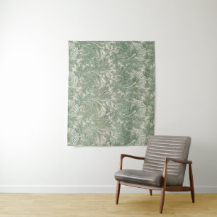 William Morris Saliegroen Tulp Patroon: Vintage Wandkleed