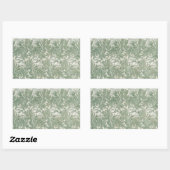 William Morris Saliegroene Tulp Patroon: Vintage Rechthoekige Sticker (Vel)