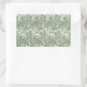 William Morris Saliegroene Tulp Patroon: Vintage Rechthoekige Sticker (Tas)