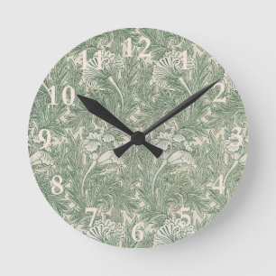 William Morris Saliegroene Tulp Patroon: Vintage Ronde Klok