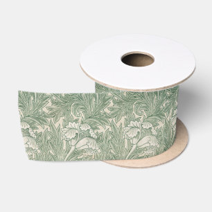 William Morris Saliegroene Tulp Patroon: Vintage Satijnen Lint