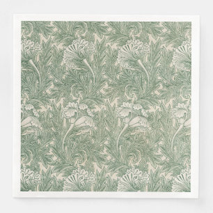 William Morris Saliegroene Tulp Patroon: Vintage Servet