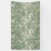 William Morris Saliegroene Tulp Patroon: Vintage Spandoek (Verticaal)