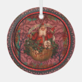 William * Morris Santa Claus Bourgondië Glas Ornament (Voorkant)