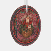 William * Morris Santa Claus Bourgondië Glas Ornament (Voorkant Rechts)