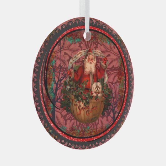 William * Morris Santa Claus Bourgondië Glas Ornament (Voorkant Rechts)