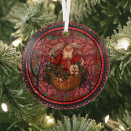 William * Morris Santa Claus Bourgondië Glas Ornament