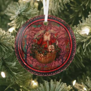 William * Morris Santa Claus Bourgondië Glas Ornament