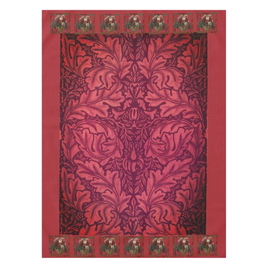 William * Morris Santa Claus Cranberry Rood Tafelkleed (Voorkant)