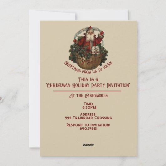 William * Morris Santa Claus Rich Red Feestdagenkaart (Achterkant)