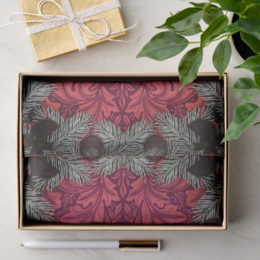 William * Morris Santa Spruce Rich Cherry Tissuepapier (Geschenk)