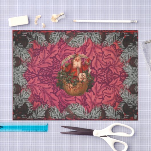 William * Morris Santa Spruce Rich Cherry Tissuepapier (Craft)