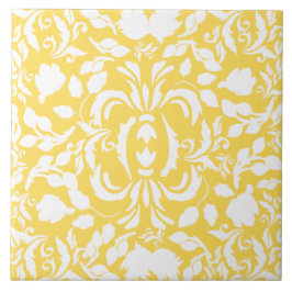 William Morris schattig  floraalgeel Tegeltje