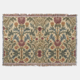 William Morris Schotse distel vintage bloem Deken