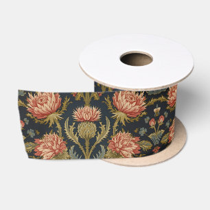 William Morris Schotse distel vintage bloemmotief Satijnen Lint