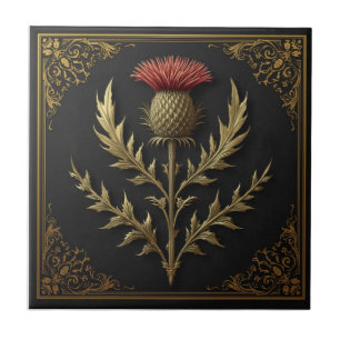 William Morris Schotse distel vintage bloemmotief Tegeltje