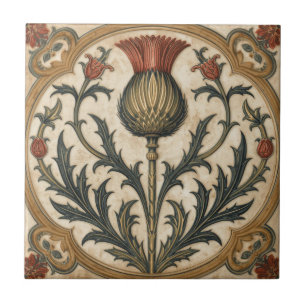 William Morris Schotse distel vintage bloemmotief Tegeltje