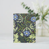 William Morris Seaweed Antiek Flower Briefkaart (Staand voorkant)