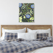 William Morris Seaweed Antiek Flower Canvas Afdruk (Insitu (Slaapkamer))
