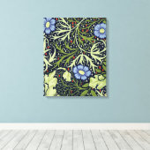 William Morris Seaweed Antiek Flower Canvas Afdruk (Insitu (Houten vloer))