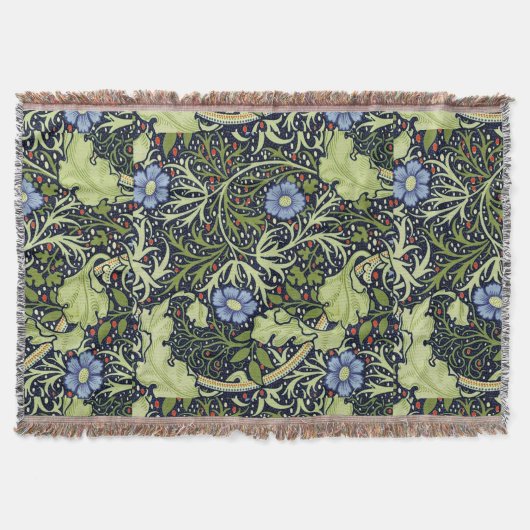 William Morris Seaweed Antiek Flower Deken (Voorkant)