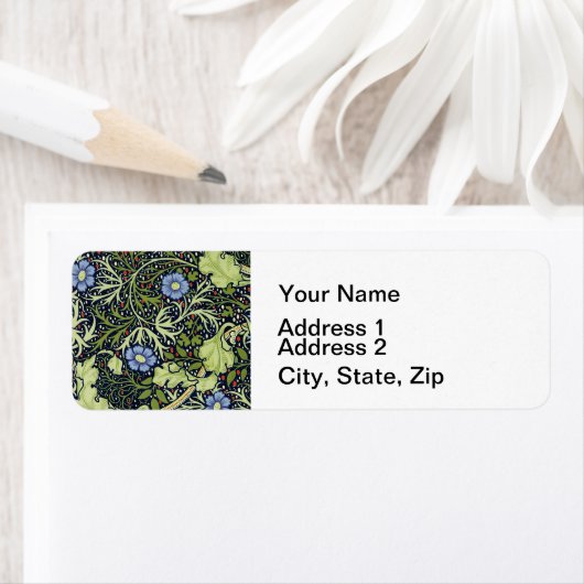 William Morris Seaweed Antiek Flower Etiket (Insitu)