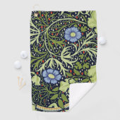William Morris Seaweed Antiek Flower Golfhanddoek (Insitu)