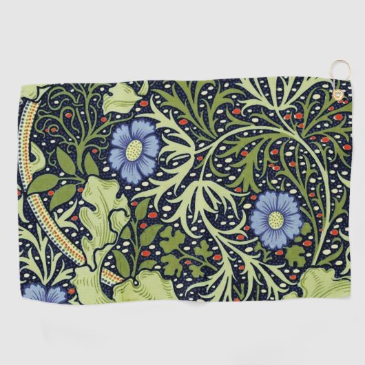 William Morris Seaweed Antiek Flower Golfhanddoek (Horizontaal)