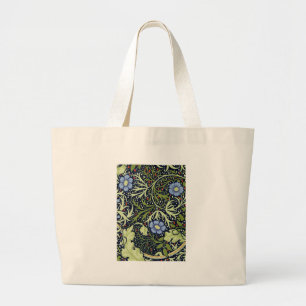 William Morris Seaweed Antiek Flower Grote Tote Bag