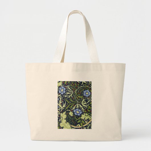 William Morris Seaweed Antiek Flower Grote Tote Bag (Voorkant)