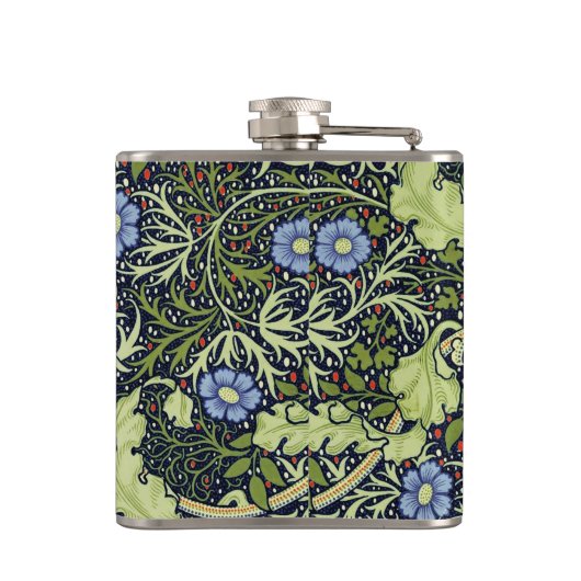 William Morris Seaweed Antiek Flower Heupfles (Achterkant)