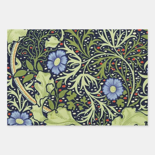William Morris Seaweed Antiek Flower Inpakpapier Vel (Voorkant)