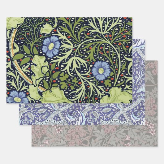William Morris Seaweed Antiek Flower Inpakpapier Vel (Set)