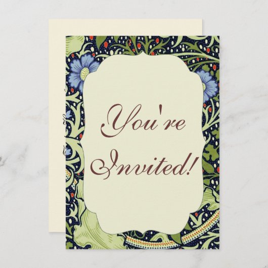 William Morris Seaweed Antiek Flower Kaart (Voorkant / Achterkant)