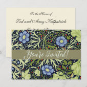 William Morris Seaweed Antiek Flower Kaart (Voorkant / Achterkant)