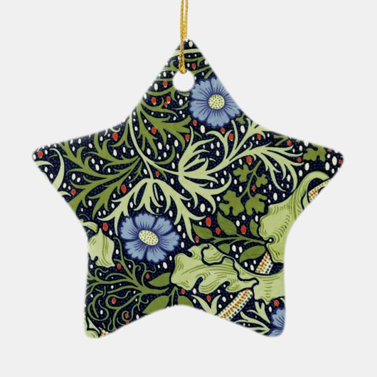 William Morris Seaweed Antiek Flower Keramisch Ornament (Voorkant)